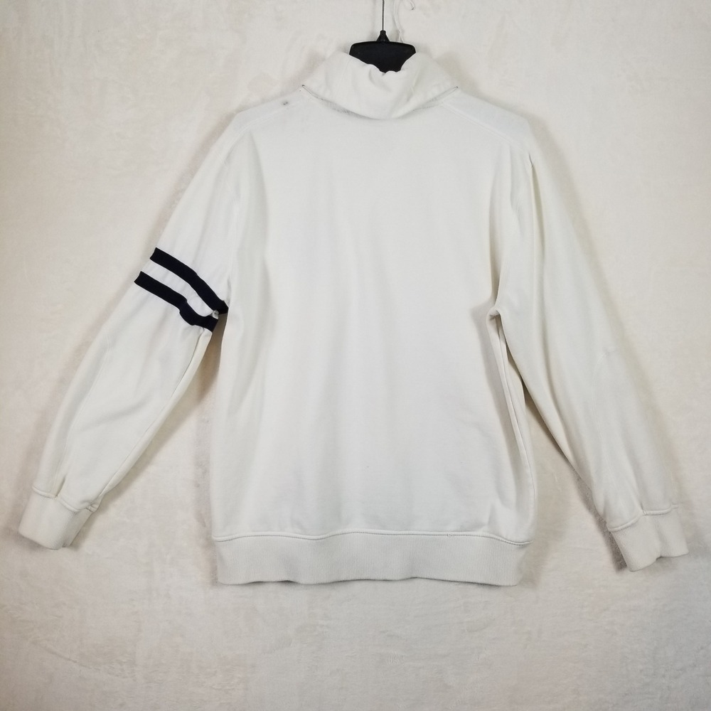 Sean John Mens Shawl‎ Collar Sweatshirt White Large Varsity Patch Pullover - Picture 2 of 7